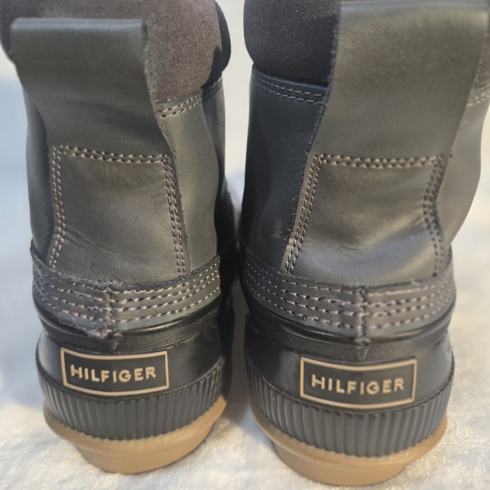 Tommy Hilfiger Black and Brown Men's Rain Boots - Picture 9 of 9
